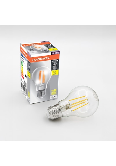 Powerkey Led Filament Ampul - Sarı Işık