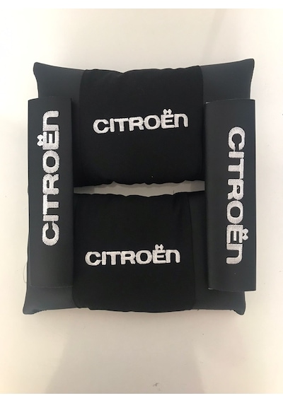Citroen Nakışlı Deri 1 Çift Boyun Yastık Ve 1 Çift Kemer Pedi (510982014)