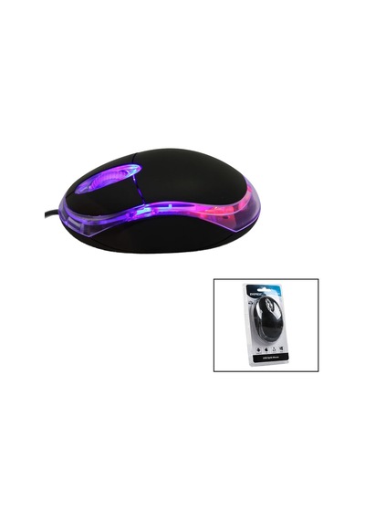 Everest Km-6809 Kablolu Usb - Işıklı Siyah Optik Mouse 1200 Dpı Vakumlu Ambalaj 110cm Kablo 5567
