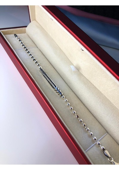 Top Zincirli Omega Model 4 Gümüş Işıklı Kutuda Sevgiliye Eşe Babaya Hediye Bileklik