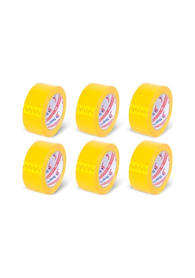 45 Mm X 100 Mt Sarı Koli Bandı 6 Adet 1