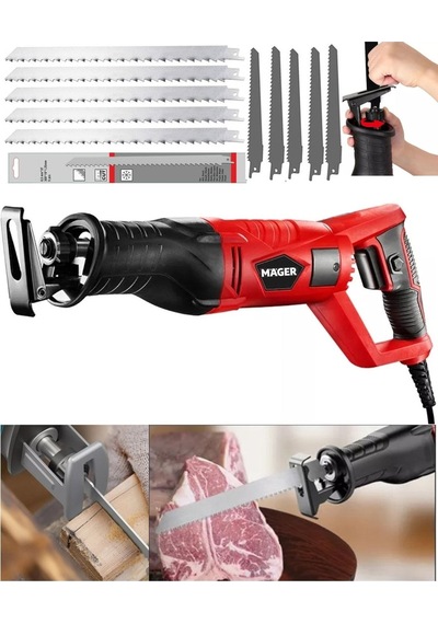 Mager 5200 Watt Tilki Kuyruğu Kemik Kesim Makinası10 Adet Paslanmaz Çelik Bıçak