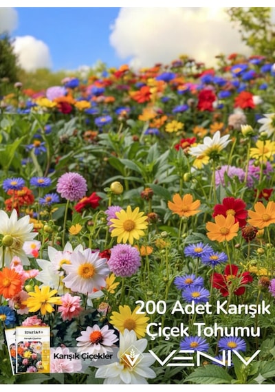 200 Adet Karışık Çiçek Tohumu- 2 Paket