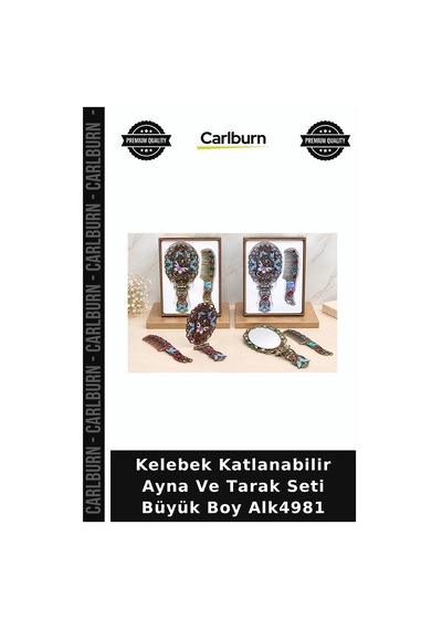 Özel Üretim Kelebek Katlanabilir Ayna Ve Tarak Seti Büyük Boy Alk4981