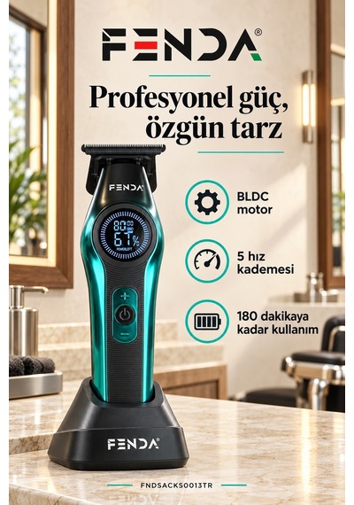 Fenda Profesyonel Bldc Motor 8000 Rpm Tıraş Makinesi Turkuaz