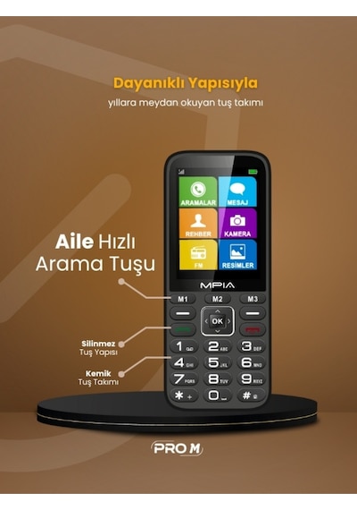 Yerli Üretim Kameralı Türkiyede İlk Sesli Menü Ve Aramalı Büyük Ekran Tuşlu Cep Telefonu 16gb