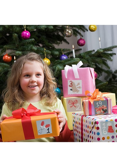 Yılbaşı Advent Takvimi Sticker Seti- 24 Adet Çıkartma, Yeniyıl He