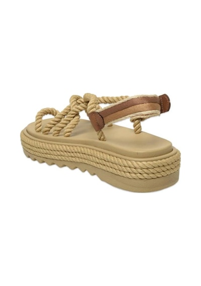 Bohonomad Ibiza Mid Platform Kadın Bej Sandalet Ibz0012-mp