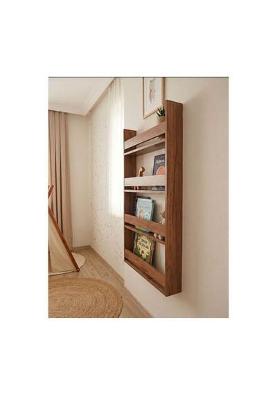Montessori 4 Raflı Çocuk Odası Kitaplığı Çok Amaçlı Ahşap Duvar Rafı 120x60 Ceviz Ceviz Montessori 4 Raflı Çocuk Odası Kitaplığı Çok Amaçlı Ahşap Duvar Rafı 120x60 Ceviz Ceviz