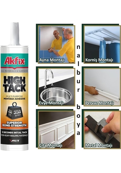 Akfix High Tack Beyaz Korniş Slikonu 004