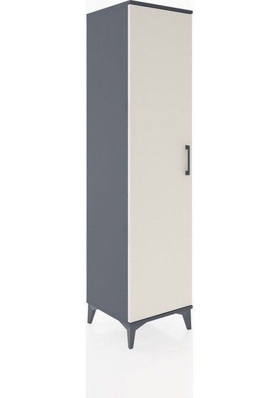 Hyperion Dolap 2 Raflı Tek Kapaklı Tek Askılı 44x44x182 Antra... Antrasit