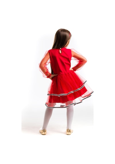 Denokids Tüllü Geyik Kız Kırmızı Yılbaşı Tütü Elbise Kırmızı