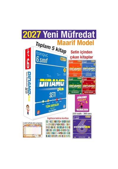6. Sınıf 2027 Dinamo Tüm Dersler Paragrafon Soru Bankası Seti Maarif Model 6 Kitap