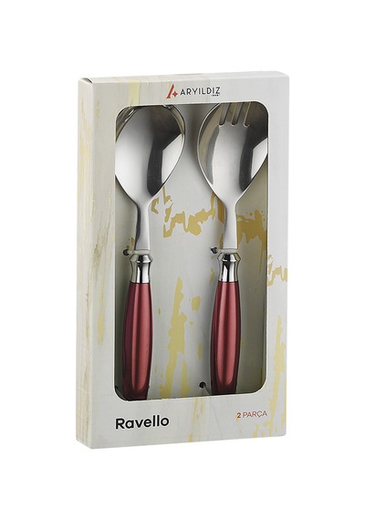Aryıldız Ravello 2 Parça Salata Servis Seti Bordo Renkli