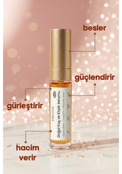 Doğal Kaş Ve Kirpik Serumu 5 Ml - Gürleştirici, Güçlendirici, Parlaklık Veren Bakım Yağı.
