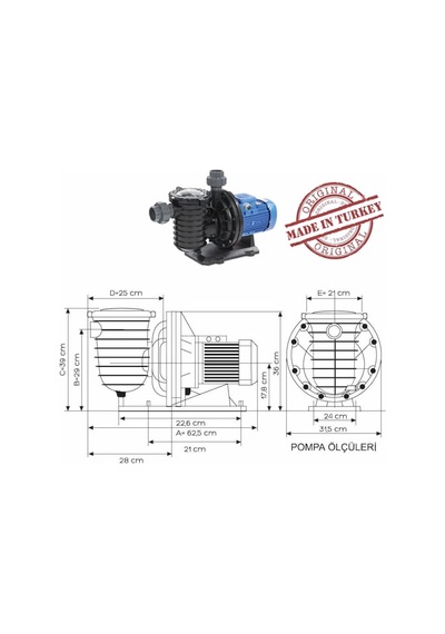 Atlas 3 Hp Havuz Pompası - Trifaze