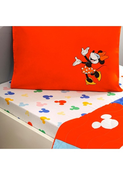 Disney Minnie & Mickey Standart Pamuk Nevresim Takımı, Çok Renkli, Tek Kişilik