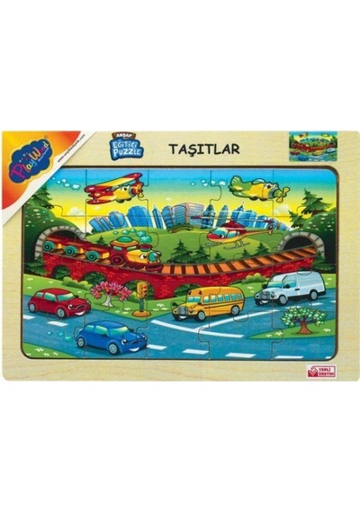 Playwood Ahşap Puzzle 20 Parça Taşıtlar