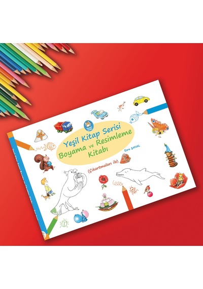 Yeşil Kitap Serisi / Okumalı Boyama - Resimleme Kitabı (Çıkartmalı) 5+ Yaş