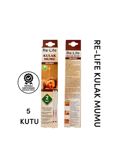 Vakumlu Ear Candle Doğal Kulak Temizleme Mumu Çubuğu x 5