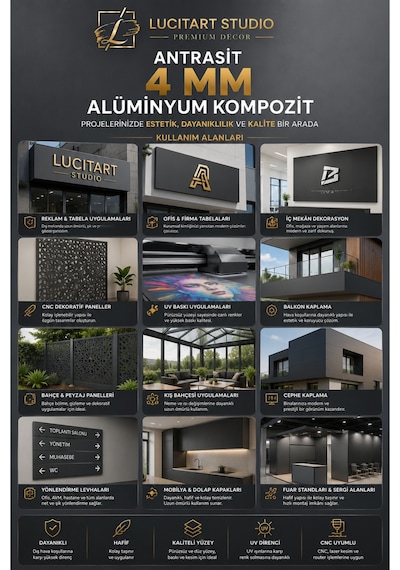 4 Mm Antrasit Gri Alüminyum Kompozit Panel Levha Cnc Ve Lazer Kesime Uygun Uv Baskılık Reklam Tabela Malzemesi Gümüş Gümüş 4 Mm Antrasit Gri Alüminyum Kompozit Panel Levha Cnc Ve Lazer Kesime Uygun Uv Baskılık Reklam Tabela Malzemesi Gümüş Gümüş