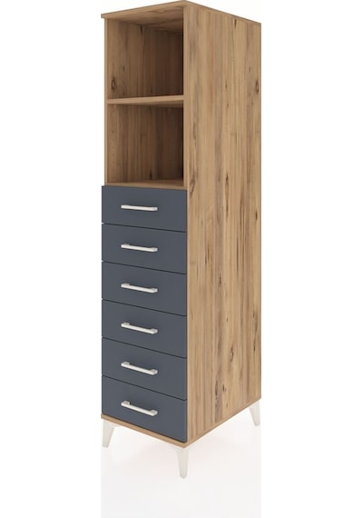 Kronos Dolap 2 Raflı 6 Çekmeceli 44x59x182 Çam-antrasit Atlas Çam Kronos Dolap 2 Raflı 6 Çekmeceli 44x59x182 Çam-antrasit Atlas Çam