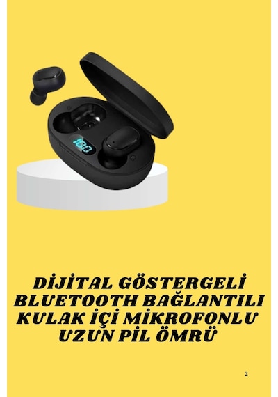 Kablolu Kulakiçi Kulaklık Bluetooth Kulaklık Dijital Göstergeli Yüksek Ses Kaliteli Uzun Pil Ömrü