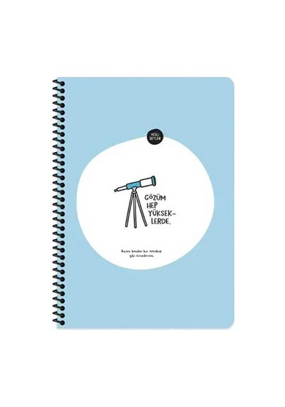 Hisli Şeyler A4 Spiralli Defter 80 Yaprak Kareli Mavi Kapak 21x29.7 Cm Boyutunda Çok Renkli