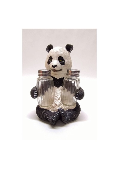 Sevimli Panda Tasarım Dekoratif Büyük Tuzluk Biblo Renkli