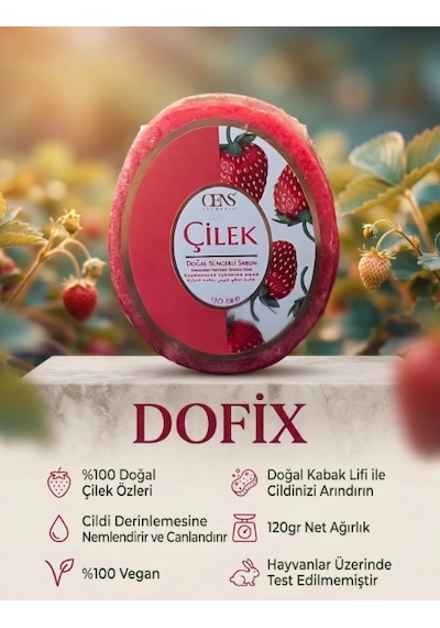 Dofix Çilekli Doğal Süngerli Sabun