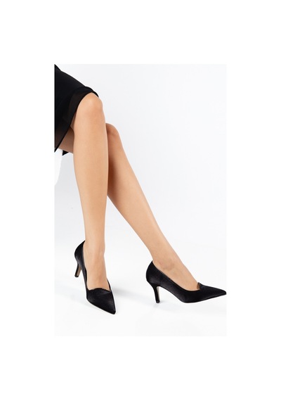 Dilimler Ayakkabı Büyük Numara Kadın İnce Topuklu Stiletto Ayakkabı Siyah Saten Yan Yüz-5347 Dilimler Ayakkabı Büyük Numara Kadın İnce Topuklu Stiletto Ayakkabı Siyah Saten Yan Yüz-5347