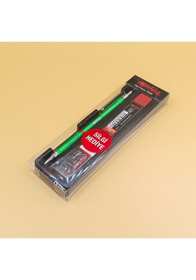 Rotring 0.7 Mm Uçlu Kalem Seti Silgi Ve 24 Lü Uç Hediye Renk Seçenekli Yeşil