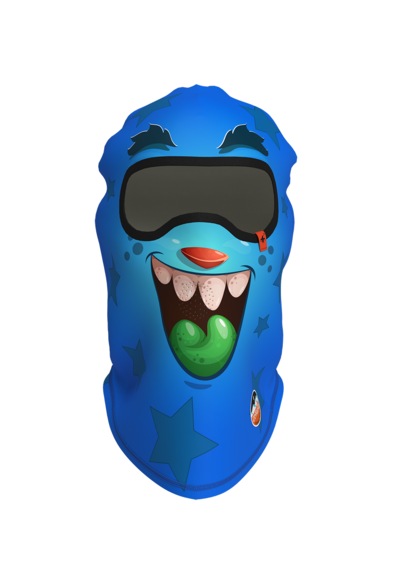 Kids Funny Balaklava, Su İtici Özellikli, Baskılı Snowboard, Kayak, Motosiklet, Bisiklet Kar Maskesi Mavi