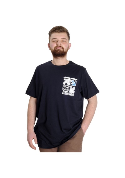 Mode Xl Büyük Beden Erkek T-Shirt Authentıc 23140 Lacivert 001
