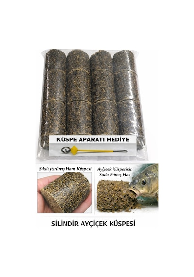 Sazan Balık Avı Delikli Silindir Ayçiçek Küspesi 140 Gr 16 Adet