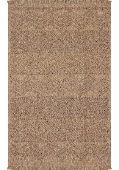 Cool Halı Mirage Kahverengi Bohem Kilim Kaymaz Yıkanabilir Geometrik Desen Oturma Odası Şönil Kilim
