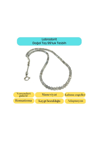 Yıldız Doğal Taş Labrodorit 6mm 99luk Doğal Taş Tesbih