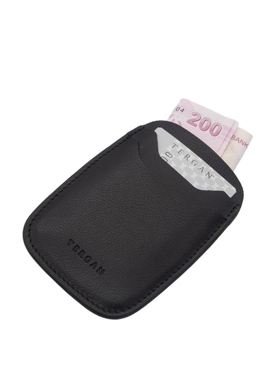 Tergan Siyah Deri Unisex Kredi Kartlık 1662a85 Siyah