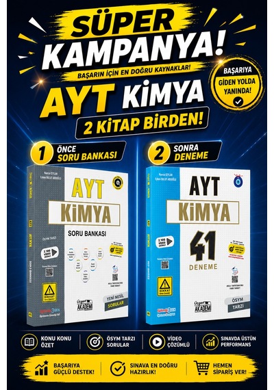 Üçgen Akademi Süper Kampanya Ayt Kimya Konu Özetli Soru Bankası + 41 Deneme