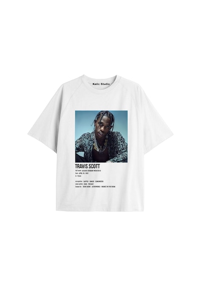 Kalic Studio Unisex Travis Scott Astroworld Tshirt Beyaz-28