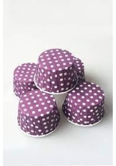 Dolphin Muffin Kağıt Karton Mor Puantiyeli Cupcake Kek Kalıbı Kapsülü Kabı - 50 Adetlik 3 Paket