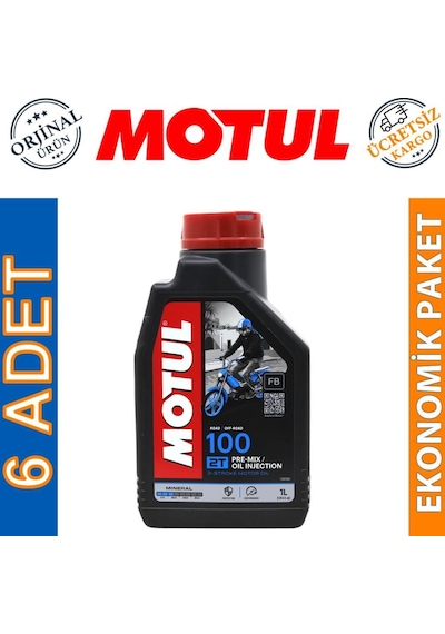 Motul 100 2T 2 Zamanlı Motosiklet Motor Yağı 6 x 1 L