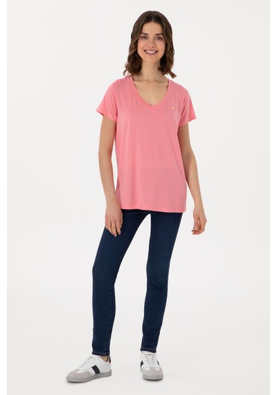 U.S. Polo Assn. Kadın Pembe Basic Tişört 50300829-VR041 U.S. Polo Assn. Kadın Pembe Basic Tişört 50300829-VR041