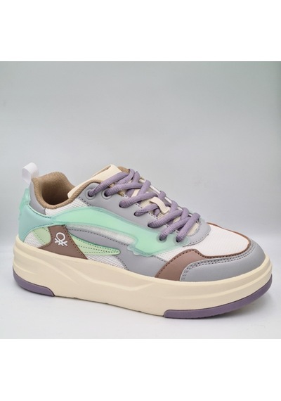 United Colors Of Benetton Benetton 10000 Beyaz Lila Kadın Sneaker Spor Ayakkabı Beyaz - Lila