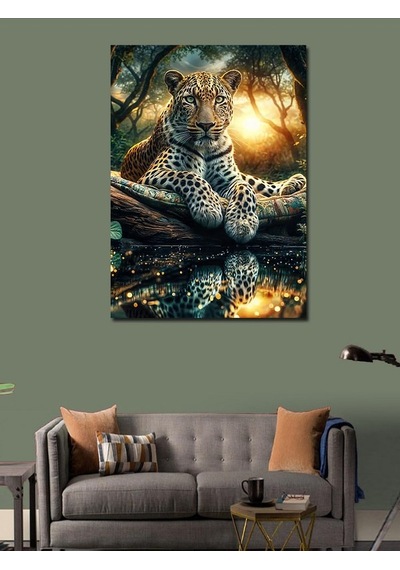 Kanvas Tablo Ormandaki Asil Leopar 70cmx100cm