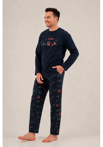 Rolypoly Let It Snow Baba Oğul Lacivert Uzun Kol Pijama Takım Rp3939-a-v1 Rp3939-a-v1