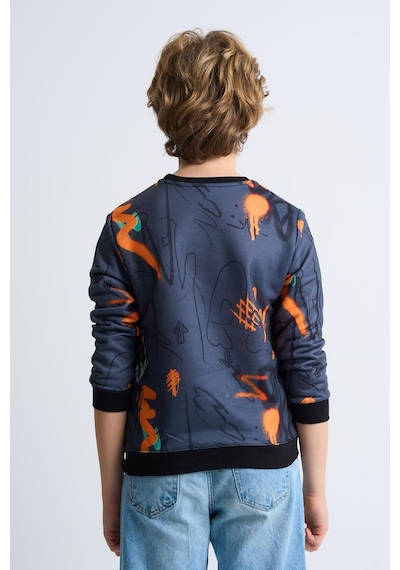 Alexandergardi Alexandergardı Baskılı Desenli Çocuk Sweatshirt Antrasit