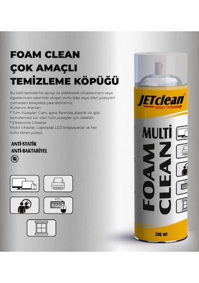 Jetclean Multi Foam Clean Köpük Temizleme Sprey 300ml