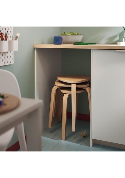 Ikea Kyrre Ahşap Tabure, Huş Çok Renkli