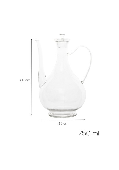 Porsima 5323 Borosilikat Cam İbrik Model Zeytinyağ Şişesi - Yağlık Ve Sirkelik 750ml Cam Şeffaf